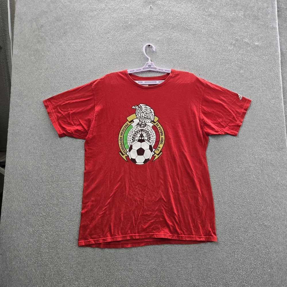 Mexico National Football Team Men Shirt XL Red Adidas Graphic Soccer Crest THE